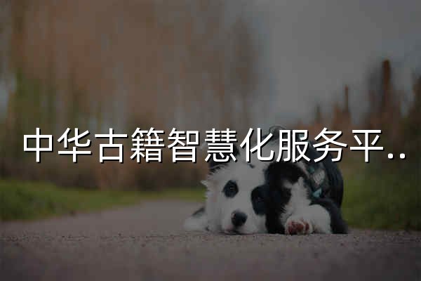 中华古籍智慧化服务平台 - 官网预览