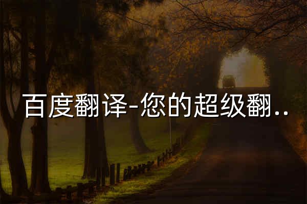 百度翻译-您的超级翻译伙伴（文本、文档翻译） - 官网预览