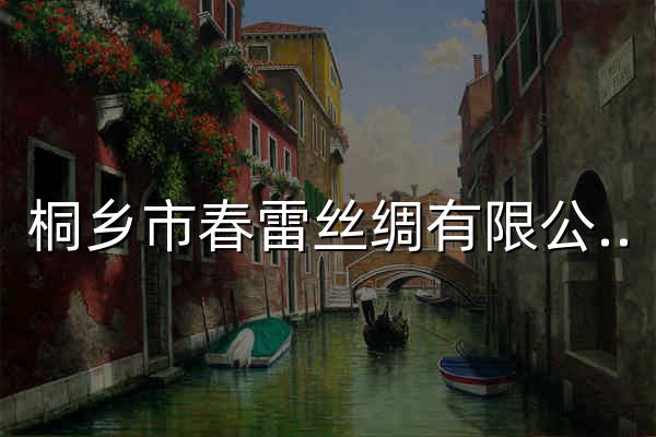 桐乡市春雷丝绸有限公司 - 官网预览